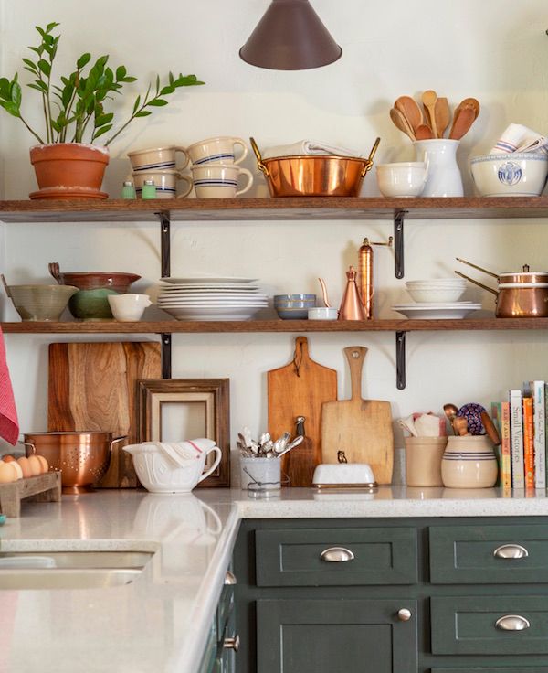 Breadboards displayed on a kitchen countertop to create a warm backdrop.