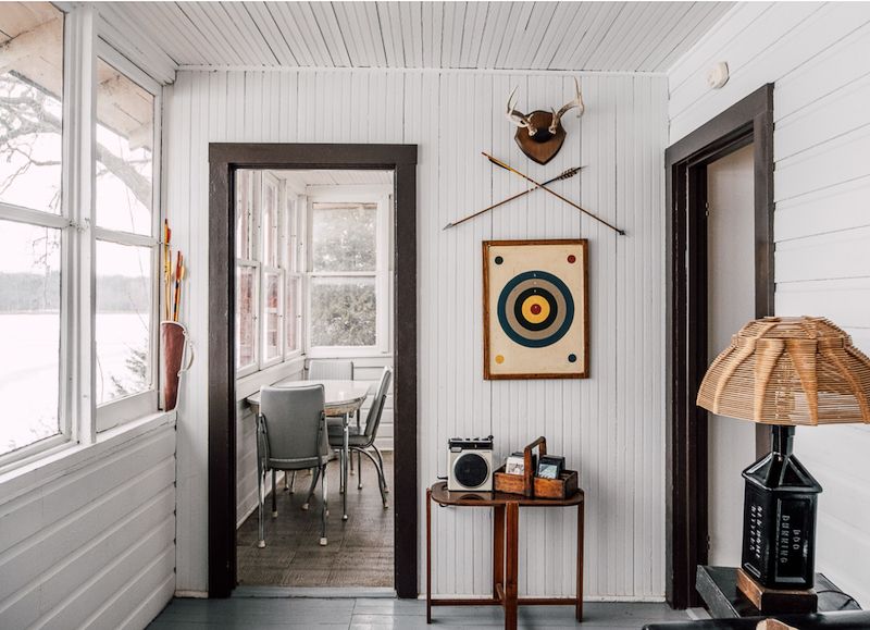 Vintage style cabin decor.