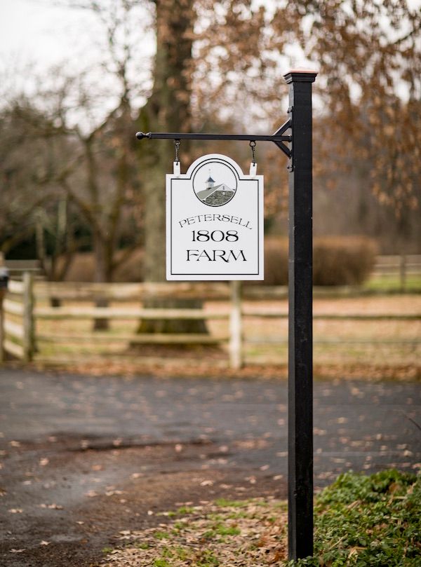Sign for the Petersell 1808 Farm in Pennsylvania.