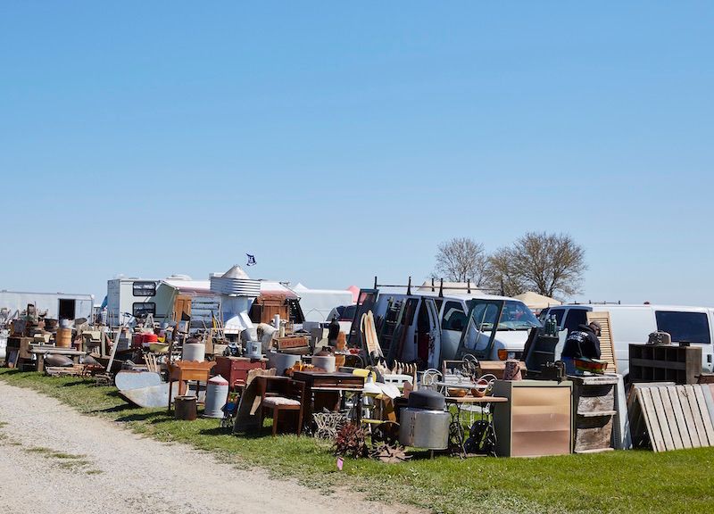 An outdoor flea market.